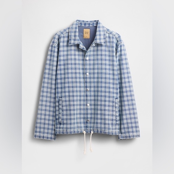 GAP Other - GAP Men's Blue Plaid Coaches Jacket